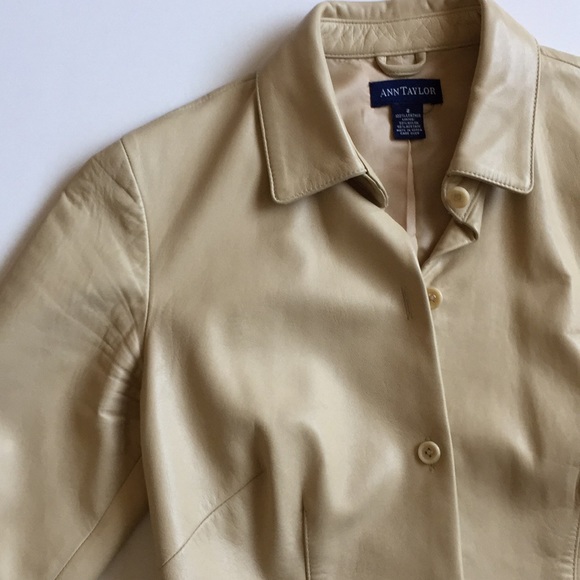 ANN TAYLOR Leather Shirt Jacket - Picture 5 of 8